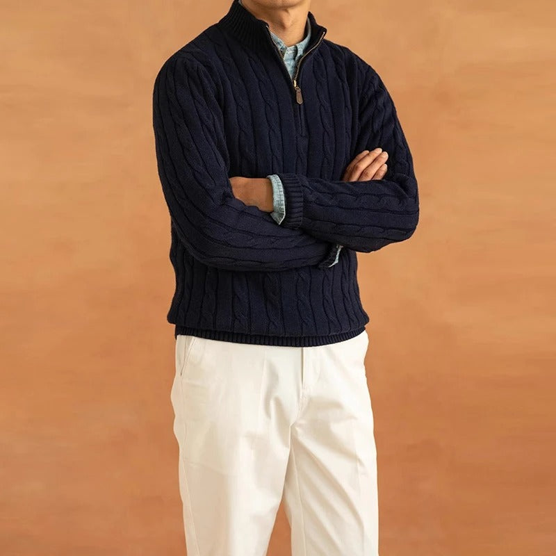 Invoux Windsor Jacquard Mock Neck Sweater